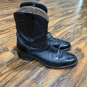 Tecovas The Dean 1012 Black Leather Side Zip Ankle Western Cowboy Boots Men 11.5